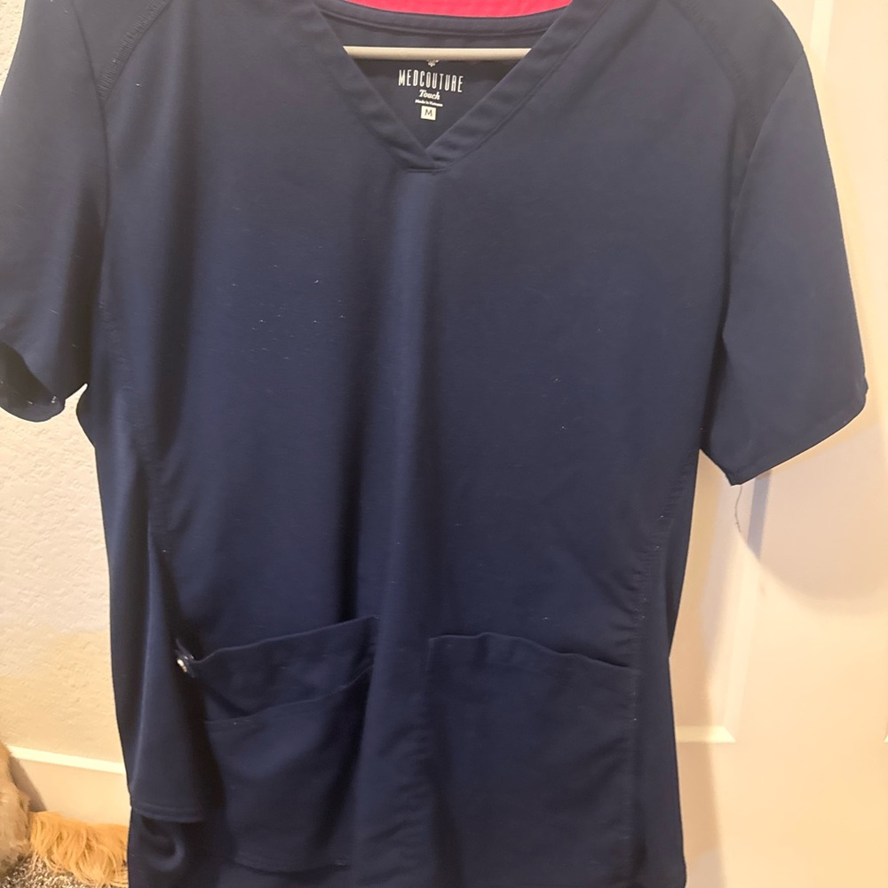 Med Couture Deep Blue V-Neck Scrub Top